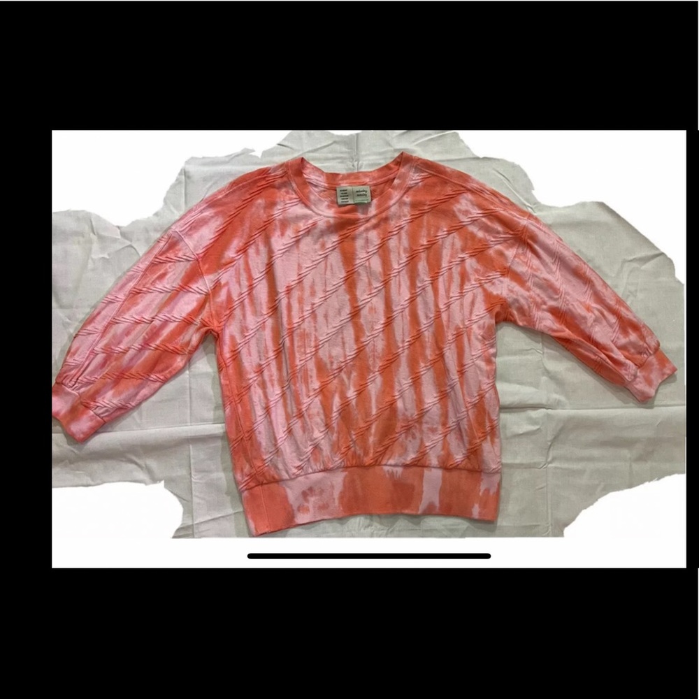 Anthropologie long sleeved sweater shirt Saturday Sunday pink orange top